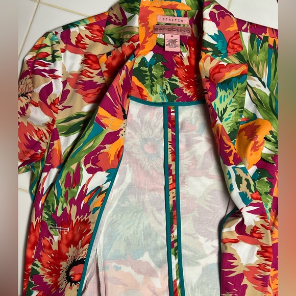 Bandolino Bright Floral 3/4 Sleeve One Button Blazer SZ 8! EUC! - Picture 12 of 16